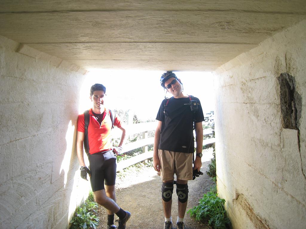 IMG_1937 Dincer and Ergin in the tunnel to Point Bonita lighthouse
